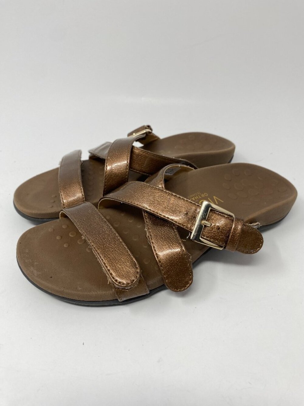 Vionic Kira Sandals Womens 5 Bronze Cork Strappy